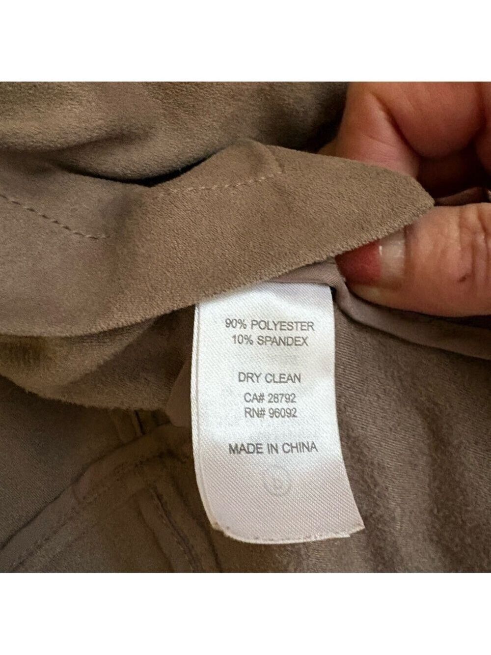 Dalia Women's Taupe Open-Front Waterfall Blazer. Faux Suede. Large. Like new! - Picture 8 of 8